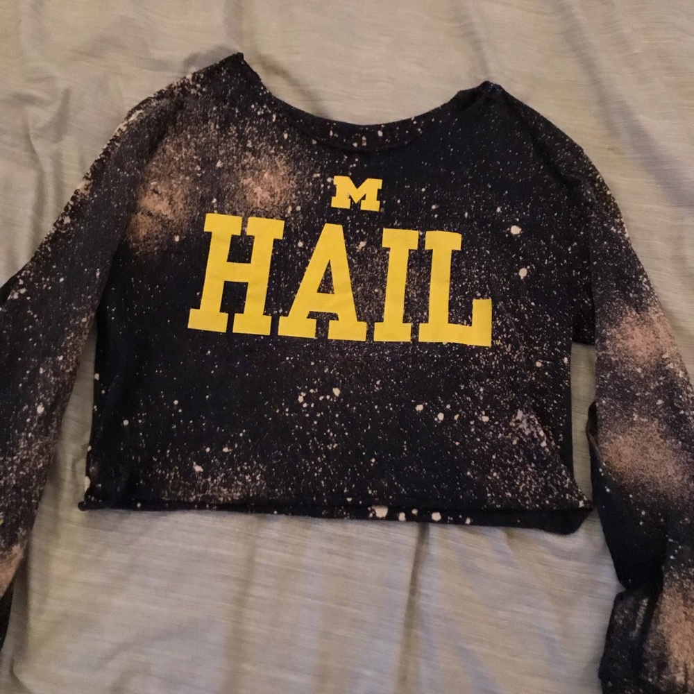 University of Michigan Dyed Cropped Long Sleeve